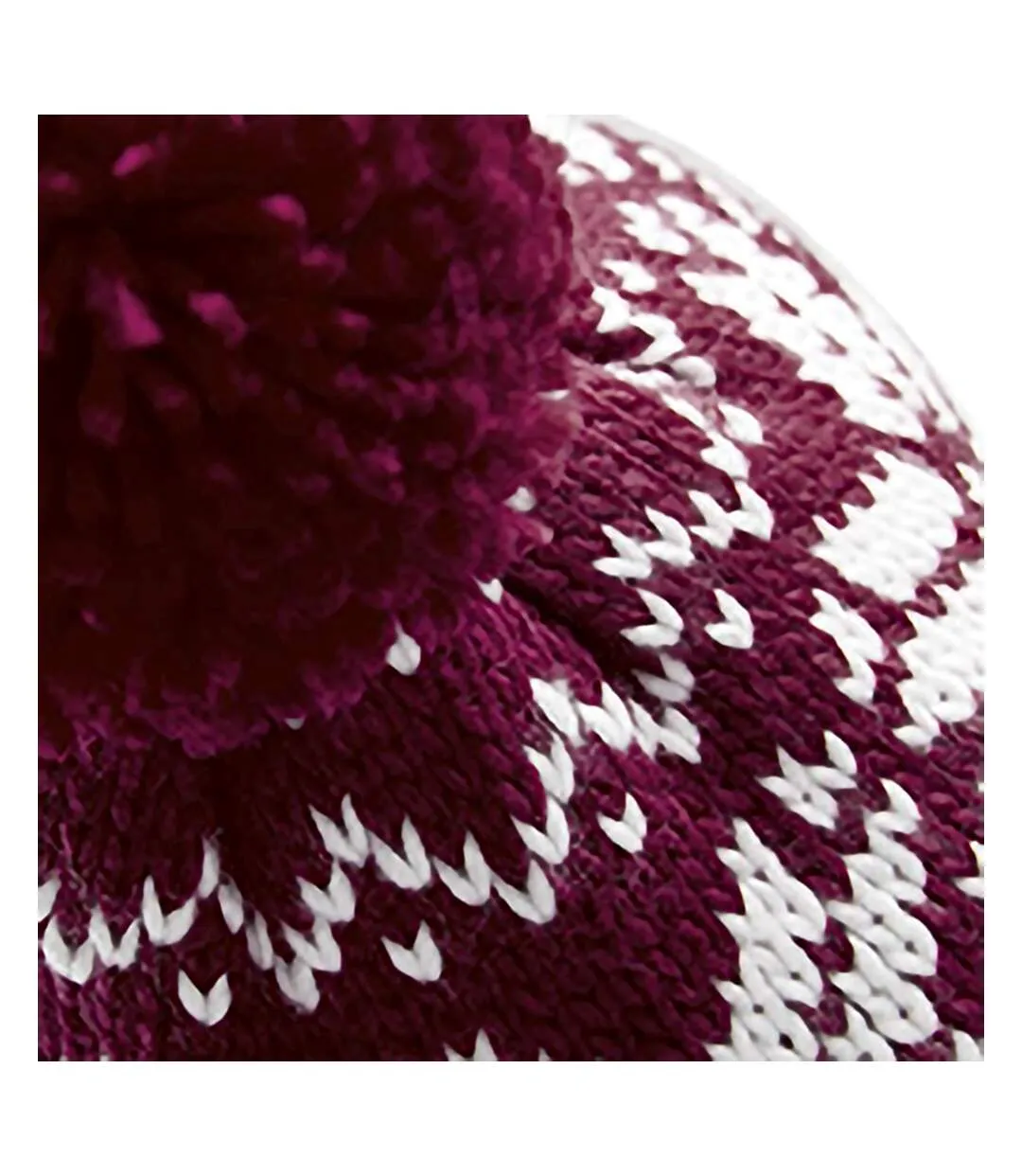 Beechfield Unisex Fair Isle Snowstar Winter Beanie Hat (Black/Classic Red/White) - UTRW2029