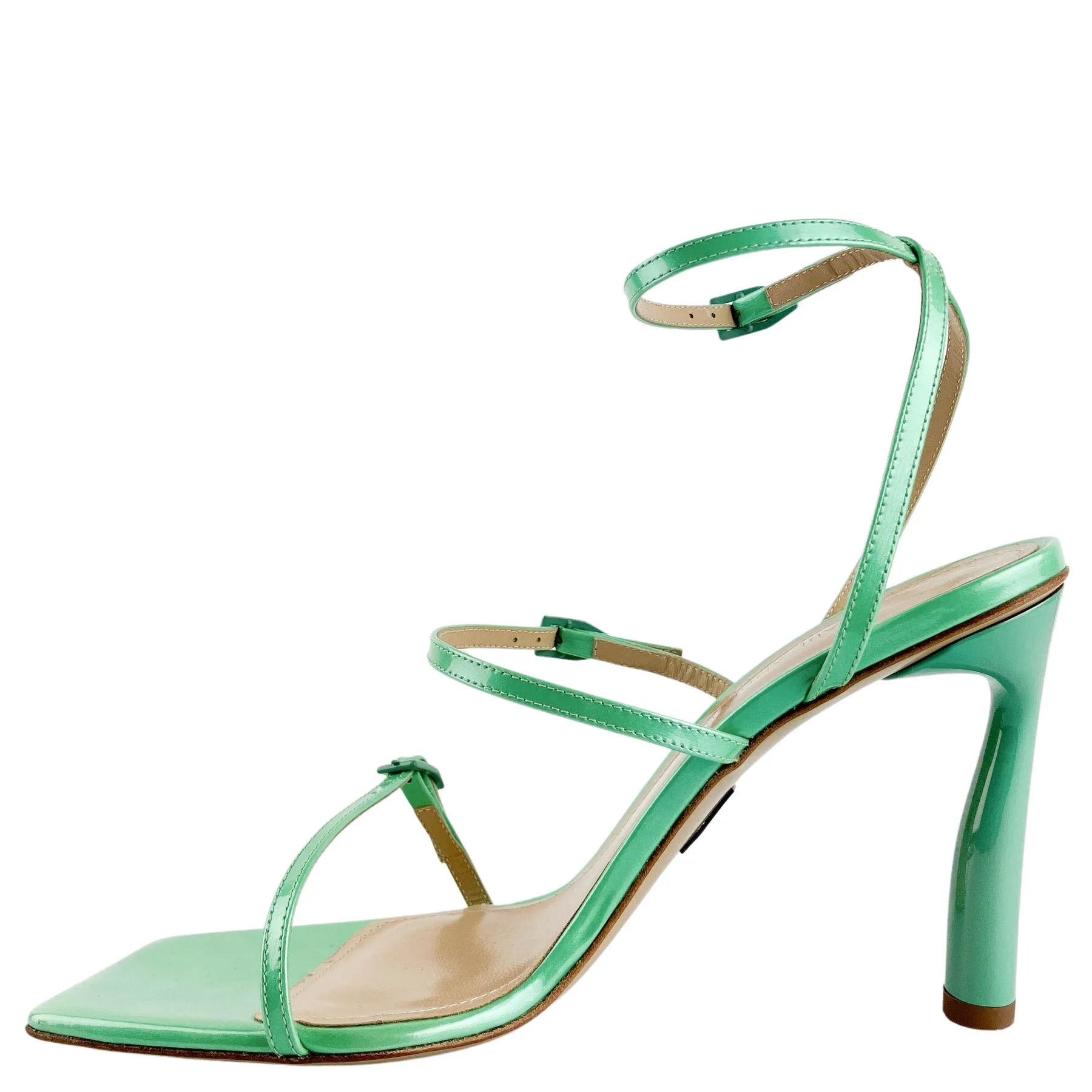 Paul Andrew Slinky Patent Sandals in Aqua